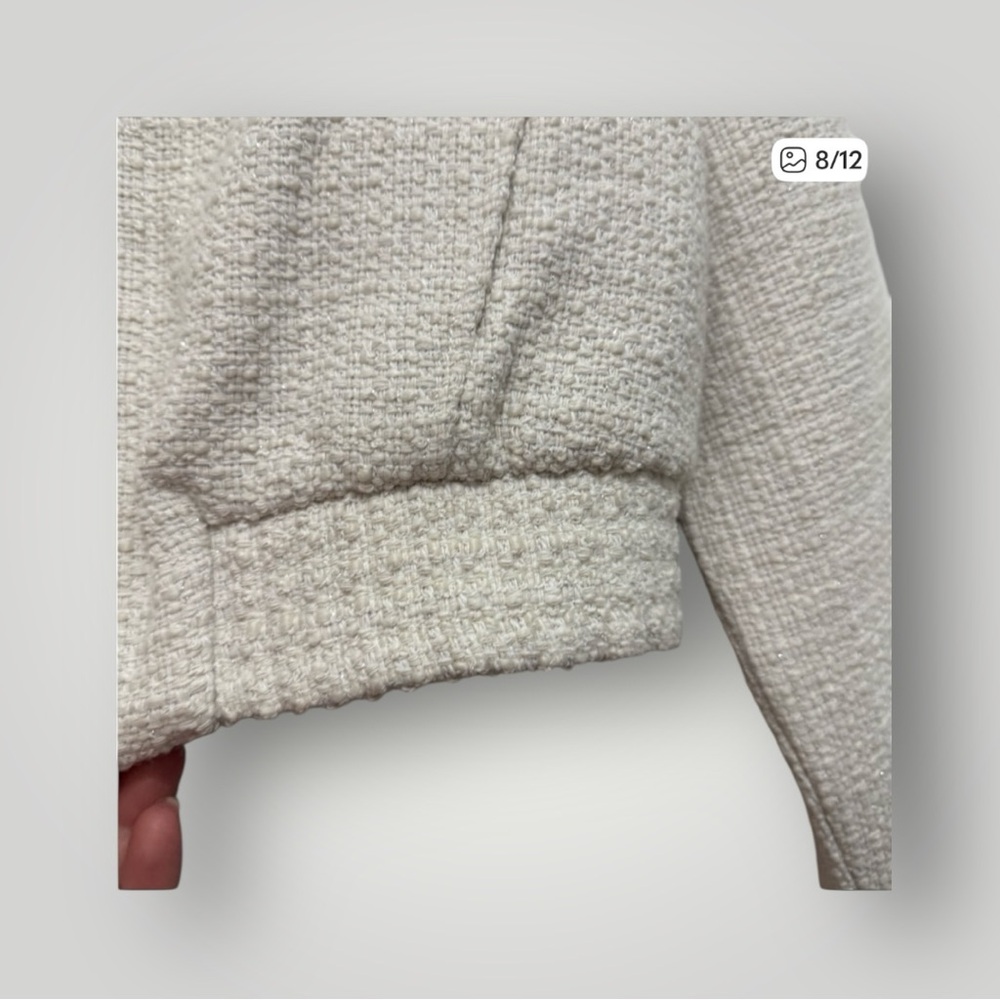 Joie Off-white Structured Teddy Jacket| Size M - Picture 8 of 9